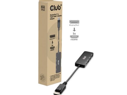 Club3D hub MST (Multi Stream Transport) DisplayPort 1.4 na 3x HDMI 8K60Hz (M/F)
