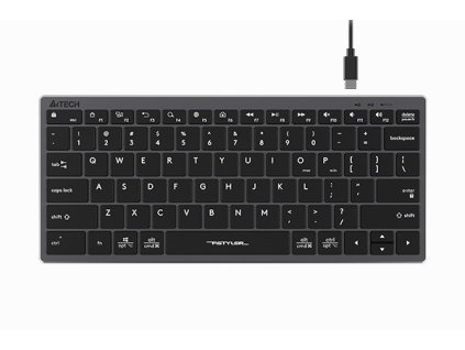 A4tech Klávesnice FX51, kancelářská klávesnice, membránová, drátová, CZ/SK, Šedá