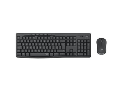 Logitech klávesnice s myší Wireless Silent Combo MK295, DE, silent, grafitová