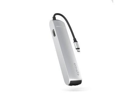 Epico 6v1 Slim Hub 8K s USB-C konektorem - stříbrná