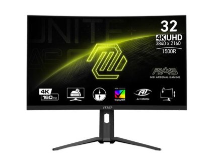 MSI Gaming monitor MAG 321CUP, 31,5" VA zakřivený /3840 x 2160 (UHD)/160Hz/1ms/DP/2xHDMI/USB-C/Výškově nastavitelný