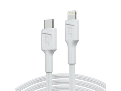 Green Cell PowerStream Bílý kabel Lightning - USB-C 1m MFi s rychlým nabíjením Power Delivery, pro Apple iPhone