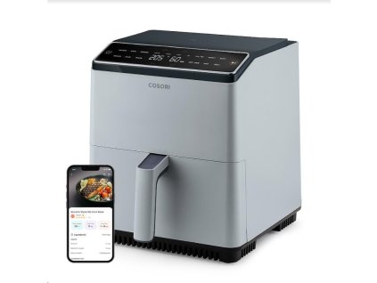 BAZAR - Cosori Dual Blaze 6.4L SMART horkovzdušná fritéza + 5x špíz a gril. rošt, grey - Poškozený obal (Komplet)