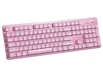 WG - Herní klávesnice WG, podsvícena, drátová, růžová