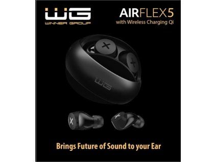 WG - Bluetooth sluchátka WG AirFlex 5, ENC, podpora Qi, černá