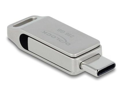 Delock Flash disk USB 5 Gbps, USB-C + Typ-A, 256 GB - kovový kryt