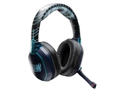 LEXIP KAKASHI BEZDRÁTOVÁ SLUCHÁTKA S MIKROFONEM, ČERNÁ/MODRÁ