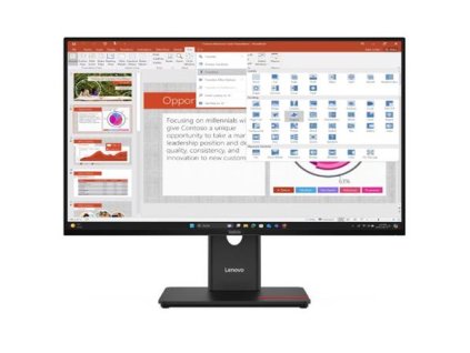 Lenovo LCD T27-40 27" IPS WLED/1920x1080/6ms/300nits/MC60 kamera/1xHDMI/DP/VGA/4xUSB/Pivot/Černá