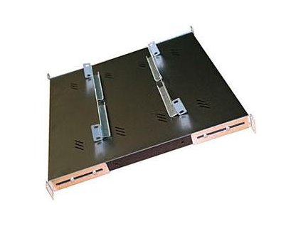 TRITON Police s perforací 19", 1U/750mm, nosnost 80kg, černá