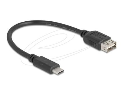 Delock USB 2.0 kabel USB Type-C samec na EASY USB Type-A samice 0,2 m, černý
