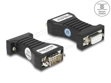 Delock Izolátor RS-232 D-Sub 9 samice na RS-232 D-Sub 9 samec TXD, RXD, DTR, DSR, GND galvanické oddělení 2,5 kV