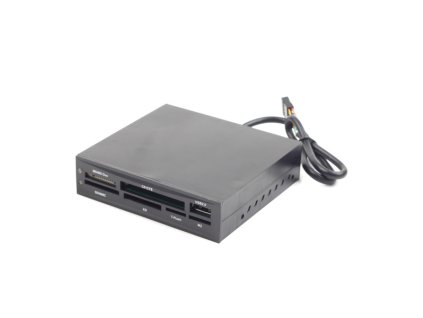 GEMBIRD Interní čtečka flash karet, 3,5" SDXC+USB černá, FDI2-ALLIN1-02-B
