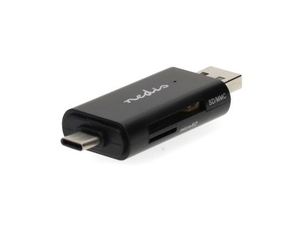 Nedis CRDRU2110BK - Čtečka Paměťových Karet | Duální čtečka karet USB-C™ / USB-A (USB2.0)