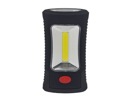 Solight LED svítilna pracovní, 120+40lm, 3W COB + 3 SMD LED, hák + magnet, 3 x AAA