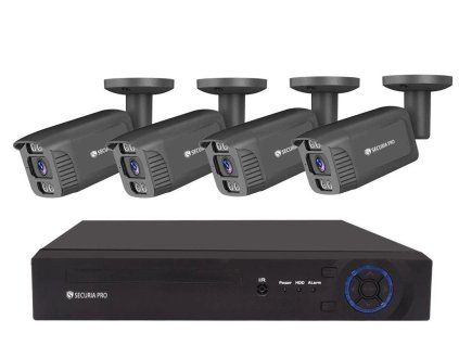 Kamerový set Securia Pro NVR4CHV8S-B SONY smart, IP,4 kamery, 8 Mpx, černý