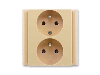 ABB CLASSIC Dvojzásuvka 5512-2249 D2 chráněná, 81x81 mm, béžová