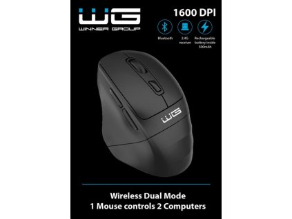 WG - Bezdrátová myš WG5 SeaMouse, 2v1, bluetooth + USB dongle, černá