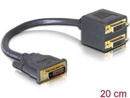 Delock adaptér DVI 25 samec > 2x DVI 25 samice