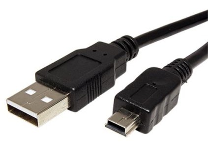 Kabel goobay USB 2.0 - miniUSB 5pin B M/M - alternativa Nikon UC-E4, UC-E5, Olympus CB-USB4 a další 1,5m, černý