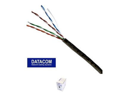 DATACOM UTP lanko CAT5E PVC 305m box černý
