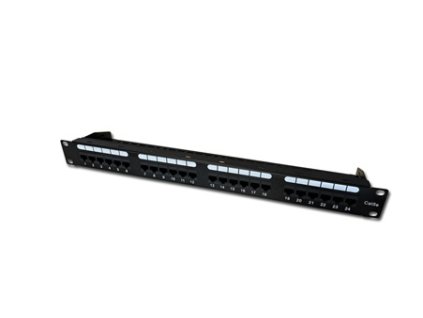 DATACOM Patch panel 19" UTP 24 port CAT5E DUAL 1U BK (4x6p) VL