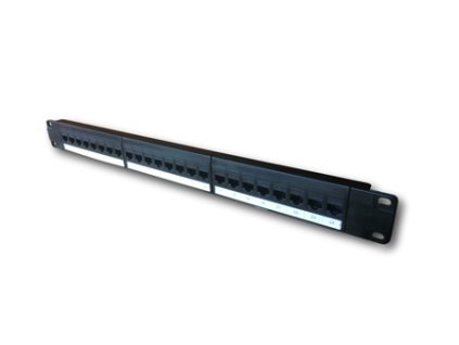 DATACOM Patch panel 19" UTP 24 port CAT5E DUAL 1U BK (24x1k) / VL