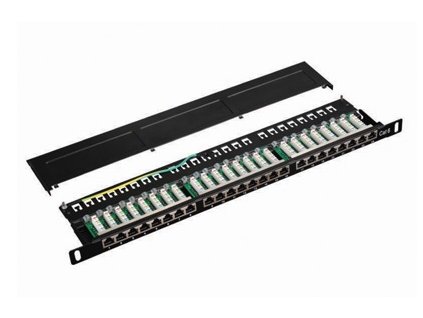 DATACOM Patch panel 19" STP 24 port CAT6 LSA 0.5U BK (3x8p)