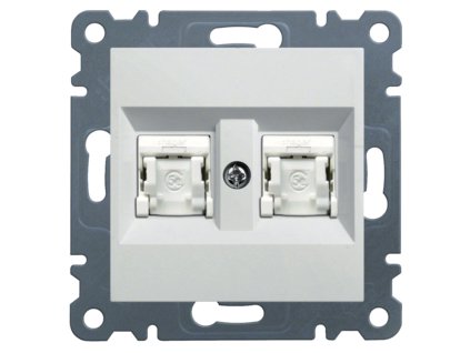HAGER Zásuvka LUMINA WL2120 datová 2xRJ CAT5E UTP IP20 bílá lesk