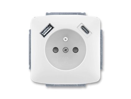 ABB TANGO Zásuvka 5569A-A32357 B + nabíjení USB A+ USB C 2,4/1,5A