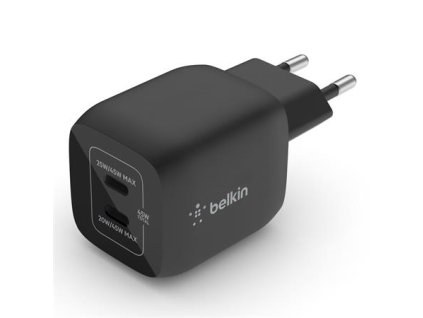 Belkin BOOST CHARGE™ Duální 45W USB-C Power Delivery GaN PPS nástěnná nabíječka, černá