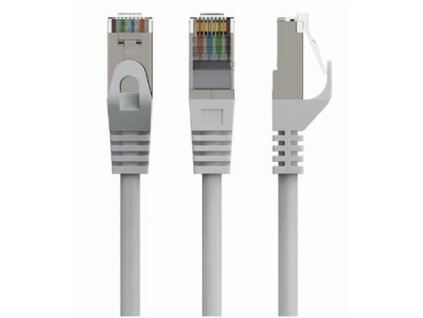 GEMBIRD PP6A-LSZHCU-20M – S/FTP Cat. 6A LSZH propojovací kabel, šedý, 20 m