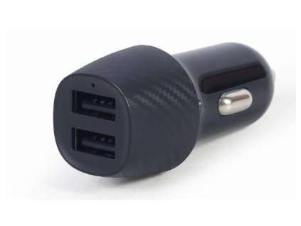 GEMBIRD TA-U2C48A-CAR-01 – 2portová USB nabíječka do auta, 4,8 A, černá