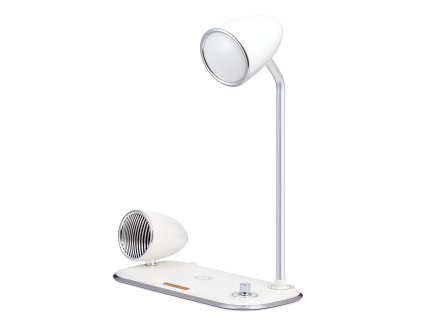 WG - Led lampička s bezdrátovým nabíjením a bluetooth speakerem WG Retro Kathie, bílá
