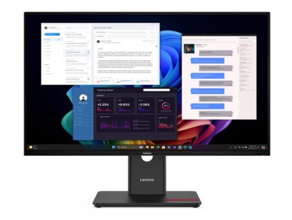 Lenovo LCD T27ud-40 27" 3840x2160 IPS/6ms/350 cd/m2/1500:1/Repro/HDMI/DP/3xUSB-C/3xUSB/RJ45/Pivot/VESA/černá