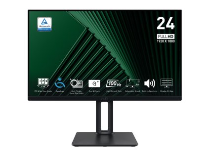MSI monitor PRO MP245PG 23,8" IPS/FHD/100Hz/1ms/HDMI/DP/VGA/výšk.nastavitelný/pivot/černá