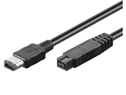 Kabel PremiumCord FireWire 1394B 9pin-6pin M/M 1,8m, černý