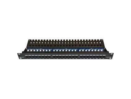 Patch panel LEXI-Net UTP cat.5e 24p. (horní zářez - "KRONE") - black