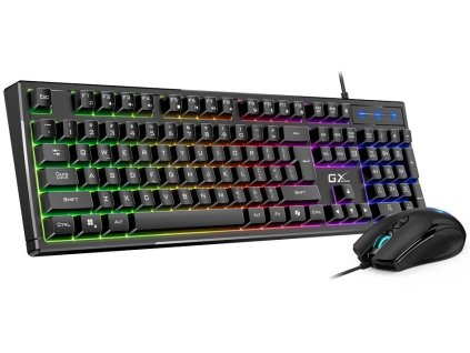 Genius GX GAMING Scorpion KM-GX6, Set klávesnice a myši, drátový, CZ+SK layout, USB, Copilot klávesa, RGB podsv., černá