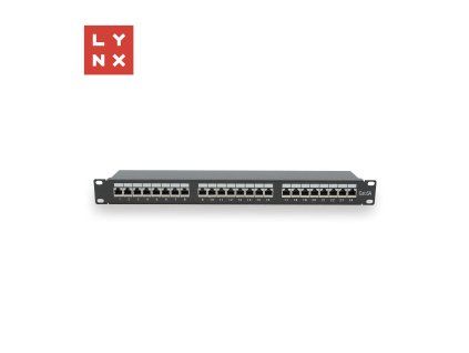 LYNX 19" patch panel  24-port, FTP Cat6a, 50µ, stíněný, černý