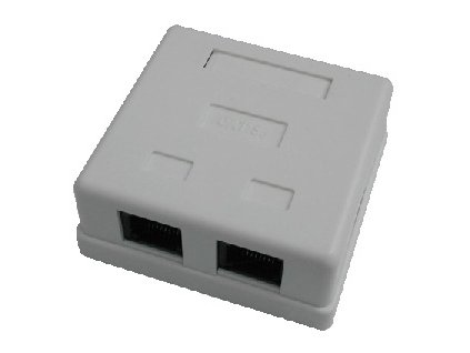 DATACOM Dvojzásuvka nad omítku-2xRJ45, Cat5e UTP