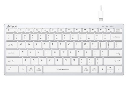 A4tech Klávesnice FX51, kancelářská klávesnice, membránová, bezdrátová, CZ/SK, Bílá