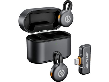 Hollyland LARK M2S Duo Wireless Lavalier Microphone with USB-C Plug (Duo, Space Gray)