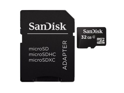 Paměťová karta Sandisk microSDHC 32 GB class 4, s adaptérem