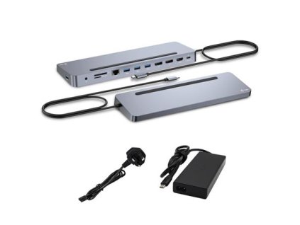 I-tec USB-C Metal Ergonomic 3x 4K Display Docking Station with Power Delivery 100 W + i-tec Universal Charger 100 W