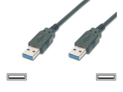 KABEL USB A-A 2.0m USB3.0 černý Super-speed 5Gbps propojovací