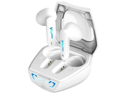 GENIUS sluchátka s mikrofonem HS-M920BT bezdrátový, do uší, mikrofon, výdrž 4 hodiny, LED podsvícení, Bluetooth, USB-C, bílý