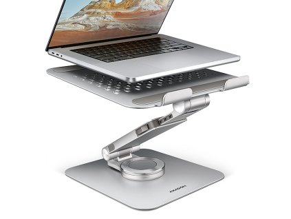 AXAGON STND-LR, hliníkový stojan pro notebooky 10"-17.3" s nastavitelnou výškou, úhlem a 360° rotací, šedý