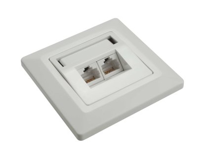 Zásuvka Solarix SX9-2-5E-UTP-WH CAT5E UTP 2 x RJ45 pod omítku bílá