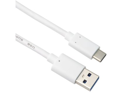 Kabel USB-C - USB 3.0 A (USB 3.2 generation 2, 3A, 10Gbit/s) 2m bílý