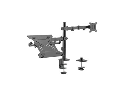 Držák monitoru Brateck LDT66-C024ML stolní pro 1 monitor a 1 notebook, černý